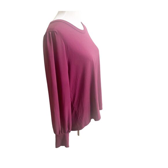 Banana Republic Sheer Sleeve Burgundy Blouse Size XL Holidays Office - Picture 2 of 11